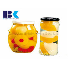Glass Bottles of Assorted Canned Yellow Peach